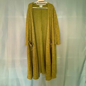 LulaRoe Sarah Green Long Cardigan Sweater XL